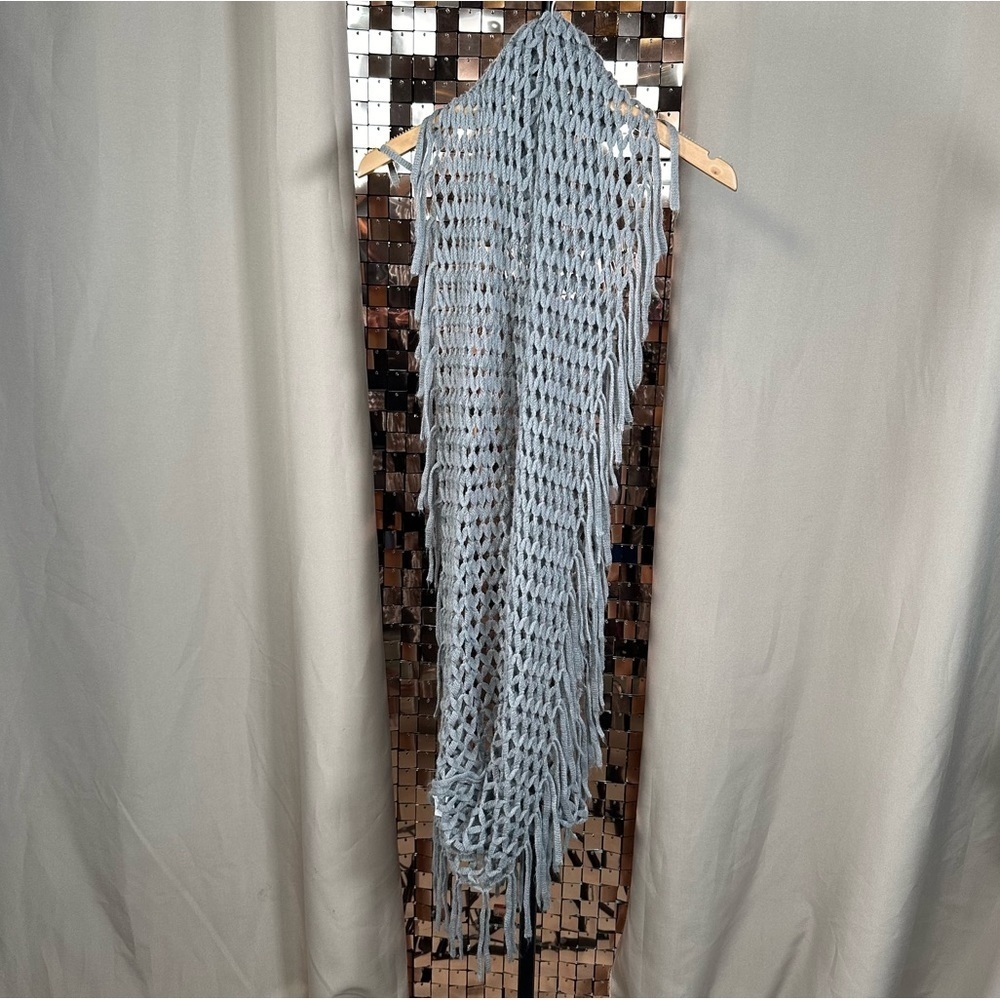 Aldo Grey Open-work Knit Style Scarf